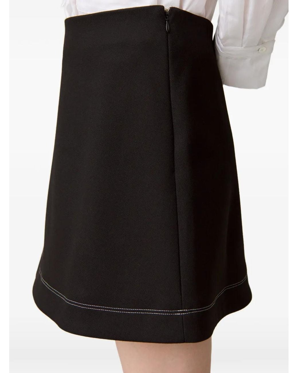 Minijupe À Coutures Contrastantes Claudie Pierlot en coloris Black