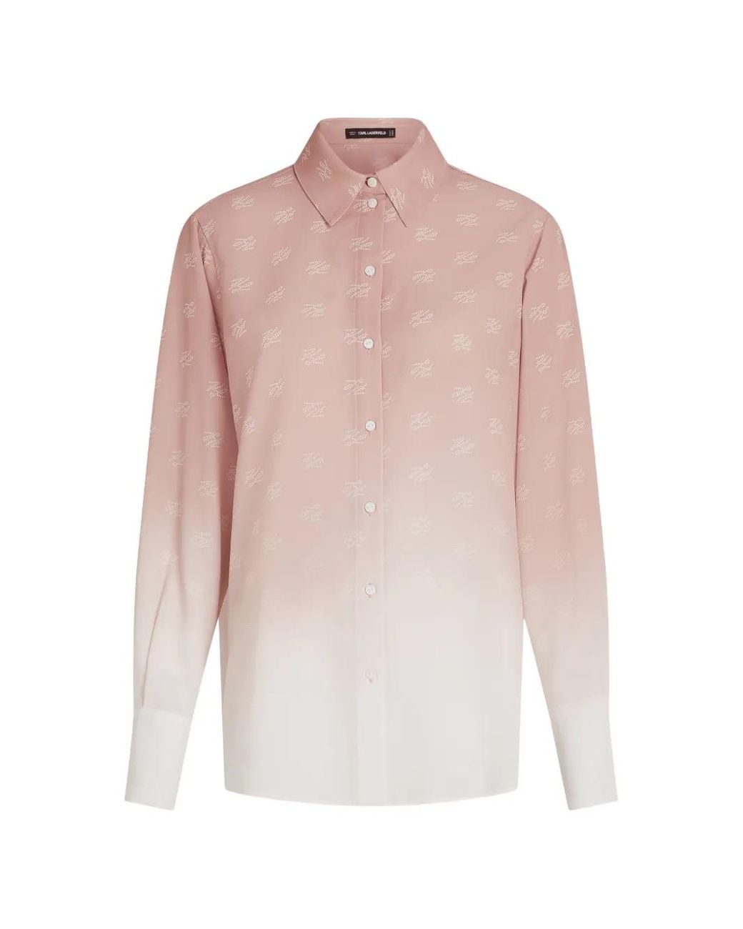 Karl Lagerfeld Pink Blouse Ample Imprimée