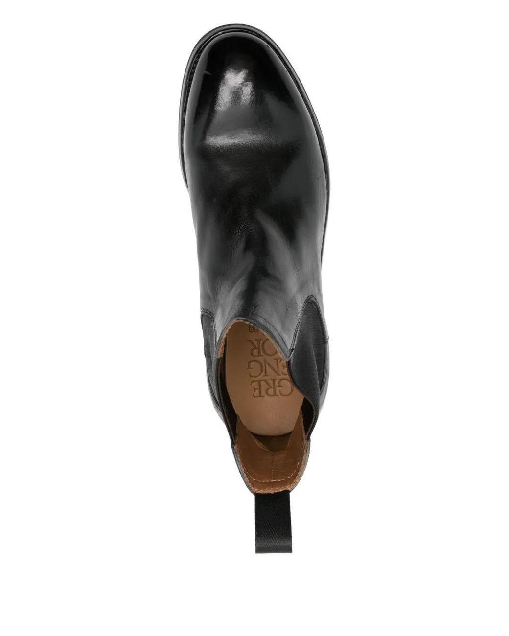 Green George Black Elasticated-Panel Leather Chelsea Boots for men