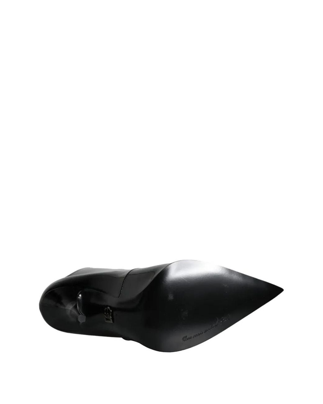 Dolce & Gabbana Black Cardinale Patent Leather Pointed-Toe Ankle Boots