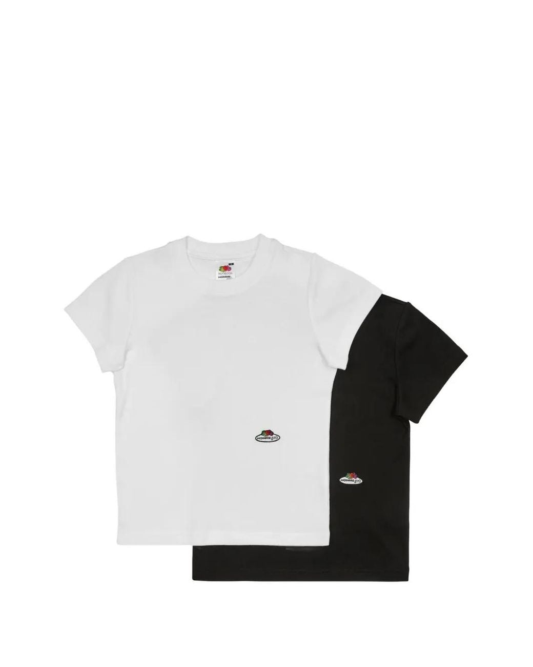 HOMMEGIRLS White X Fruit Of The Loom T-Shirt Crop À Patch Logo