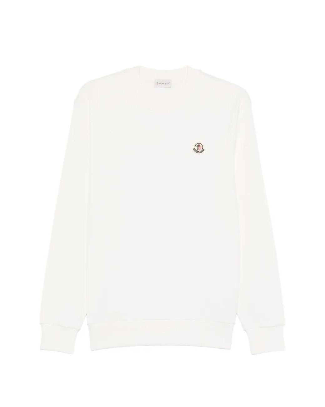 Moncler White Logo-Patch Sweatshirt for men