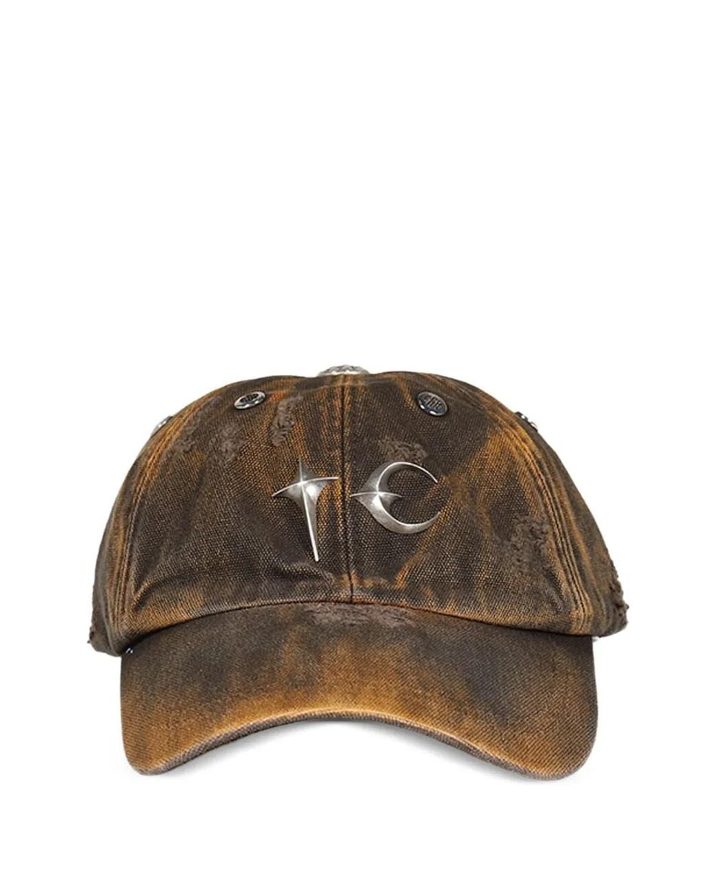 THUG CLUB Brown Washed Distressed Cap for men