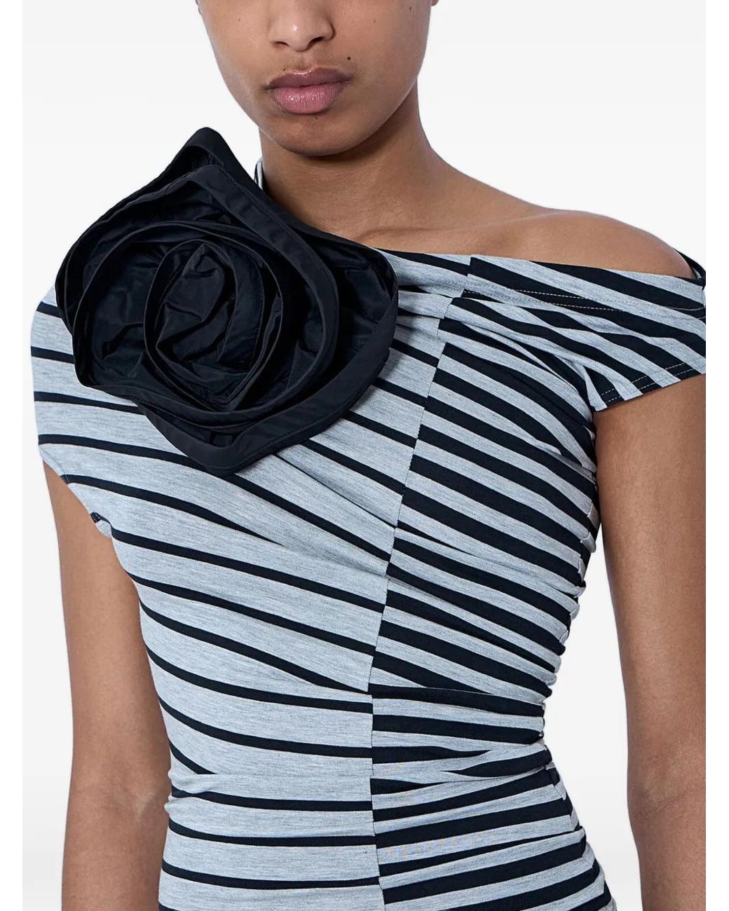 VAQUERA Blue Floral-Appliqué Top