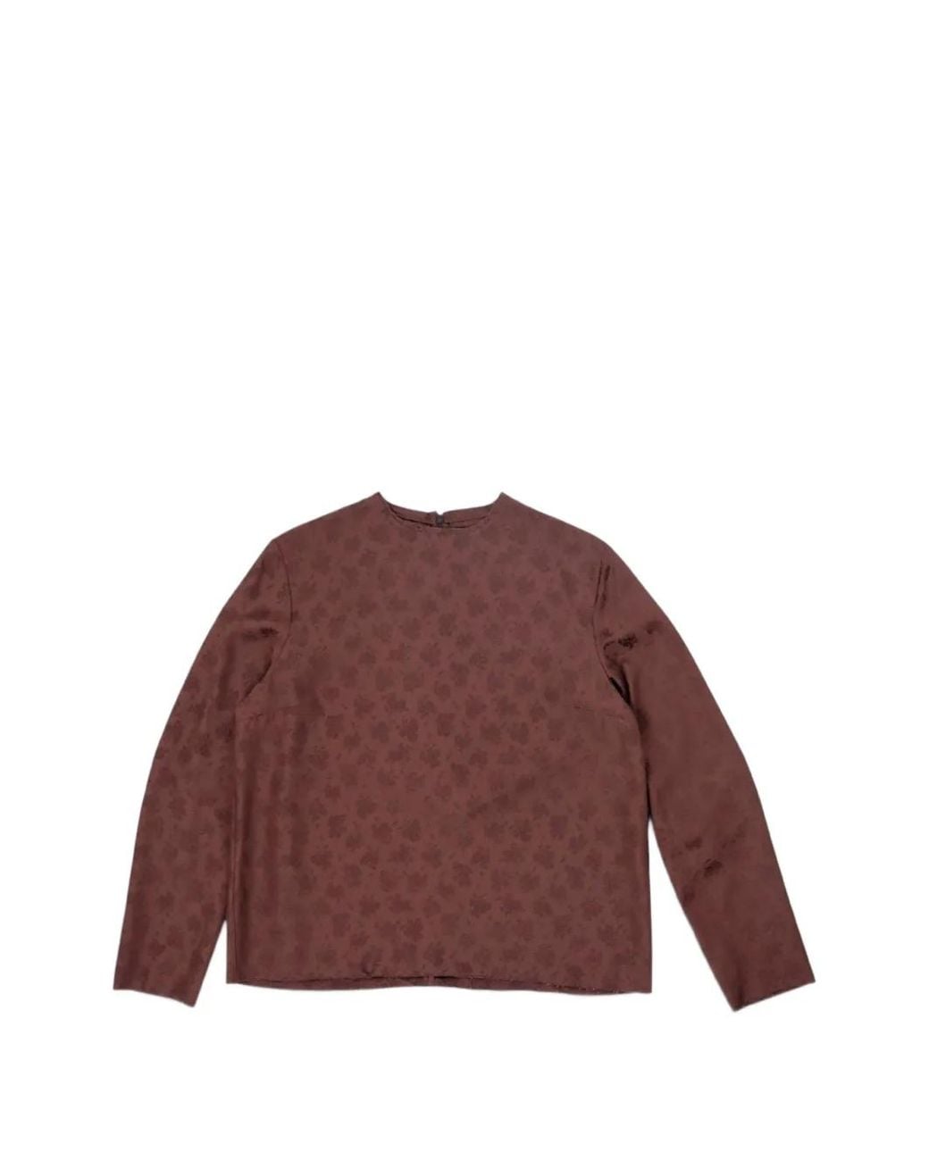 Camiel Fortgens Purple Floral-Pattern Raw-Edge Top