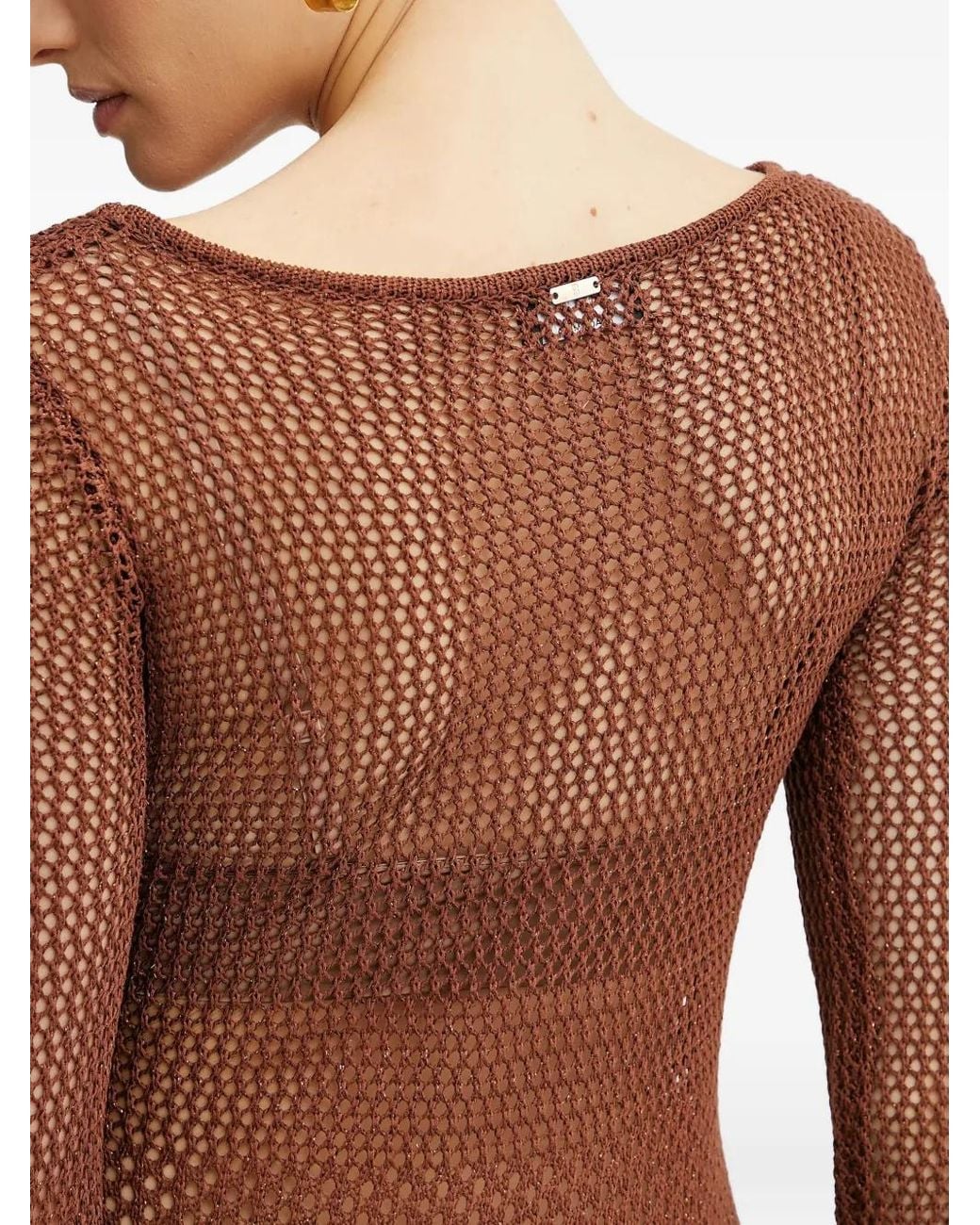 Fracomina Brown Gestricktes Kleid