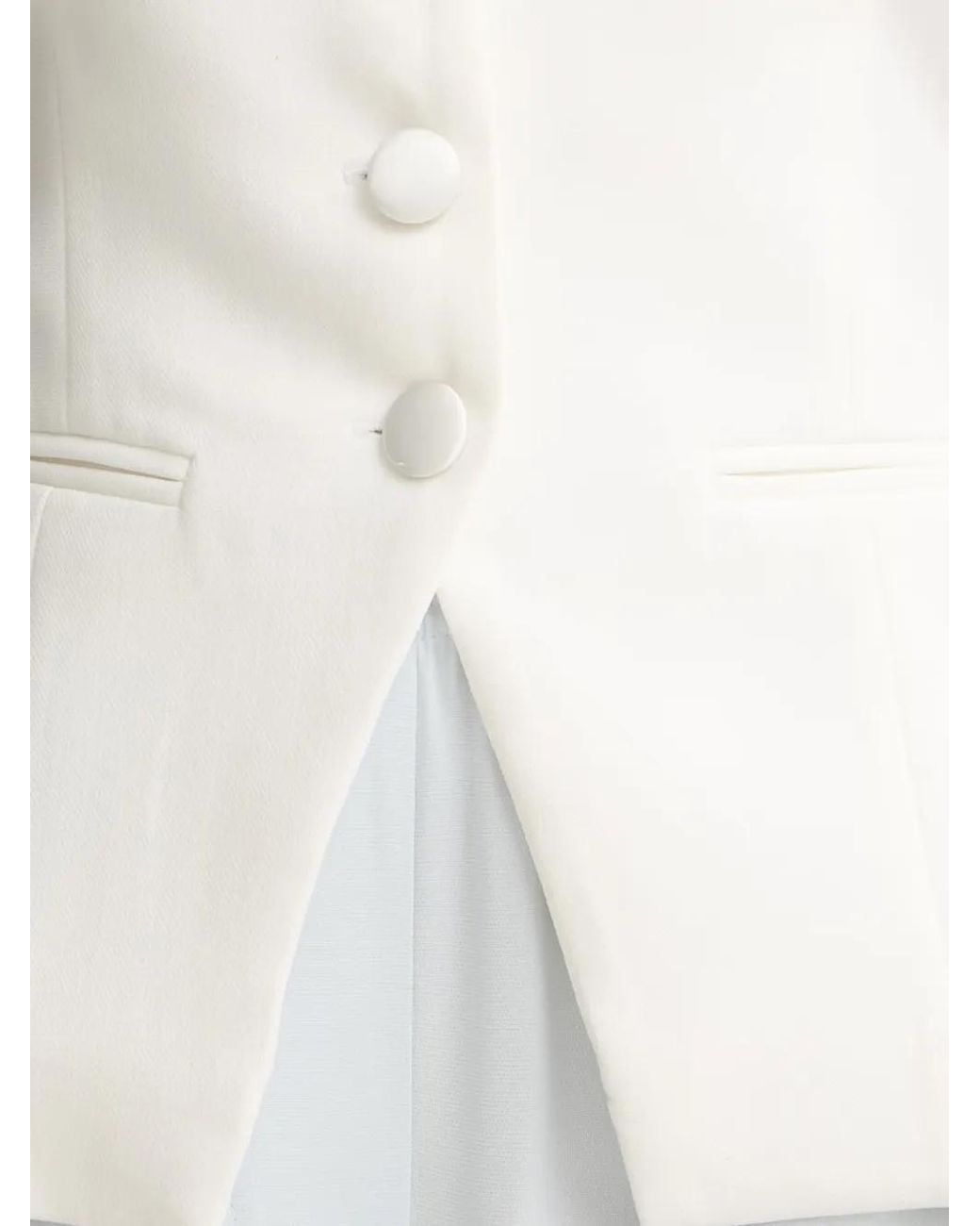 Morgan White Strapless Button-Up Top