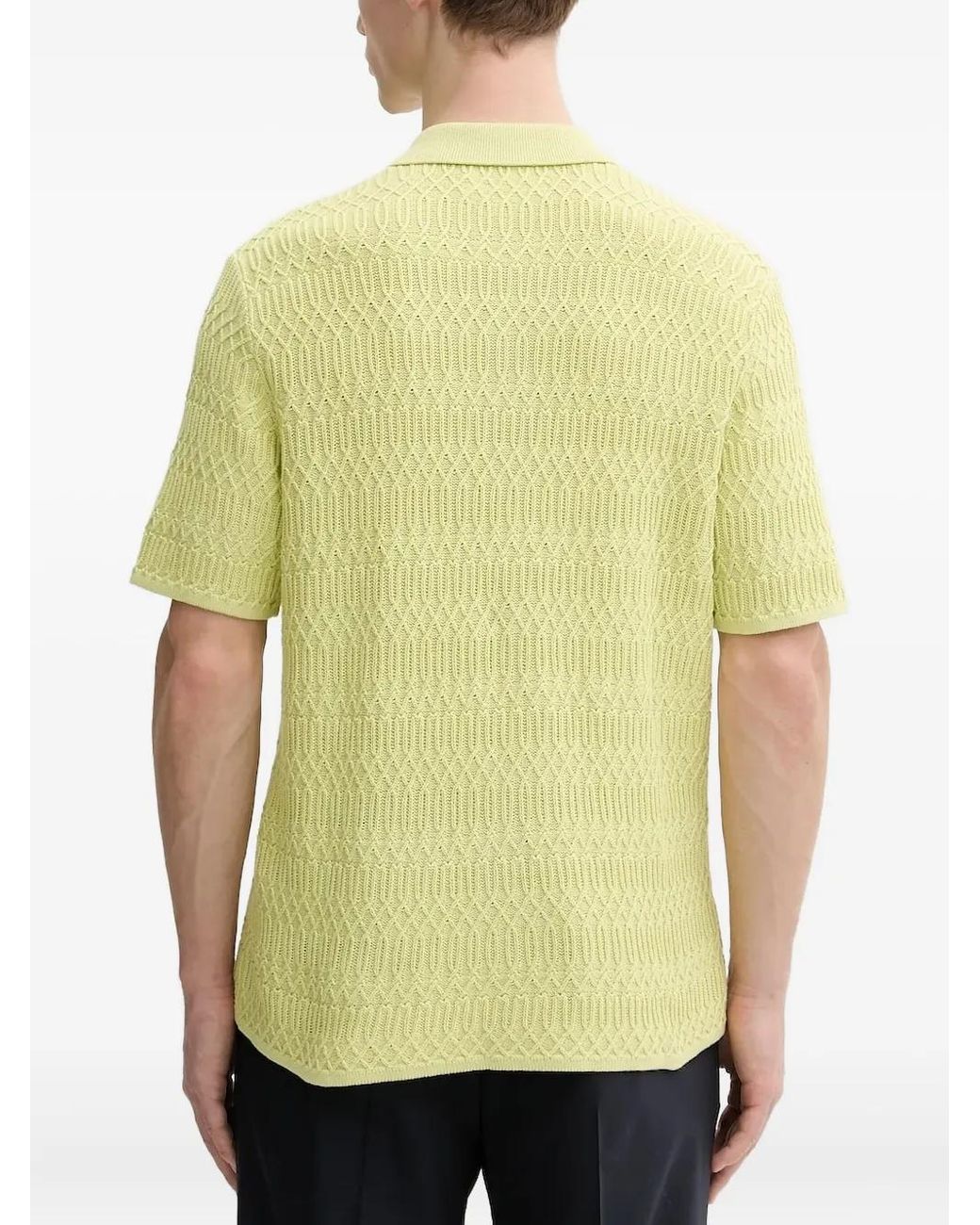 Samsøe & Samsøe Green Textured Buttoned Polo Shirt for men