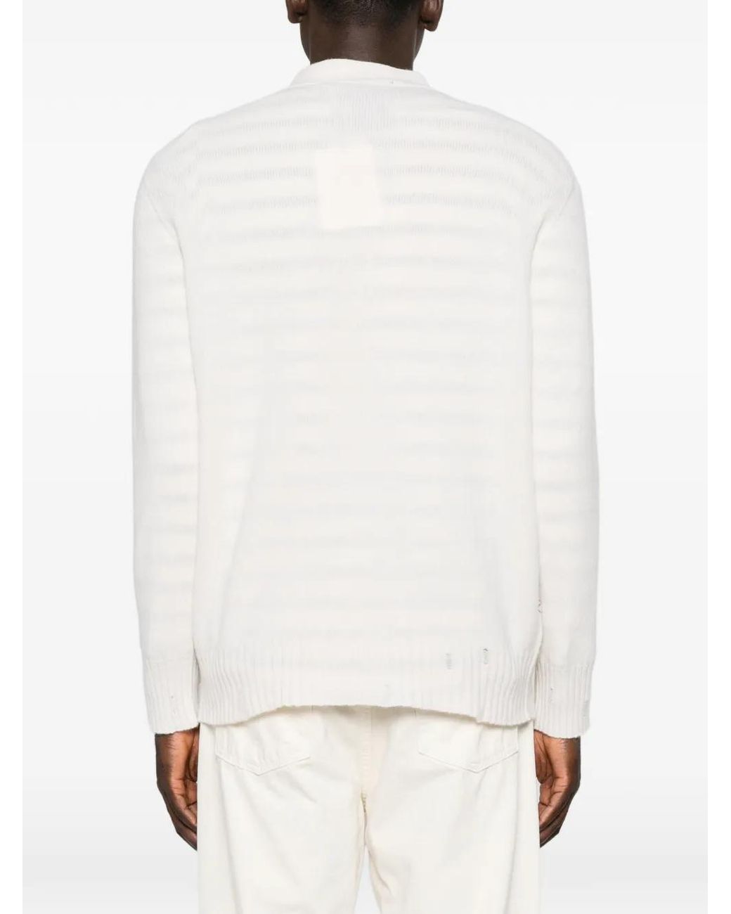 Amaranto White Button-Up Cardigan for men