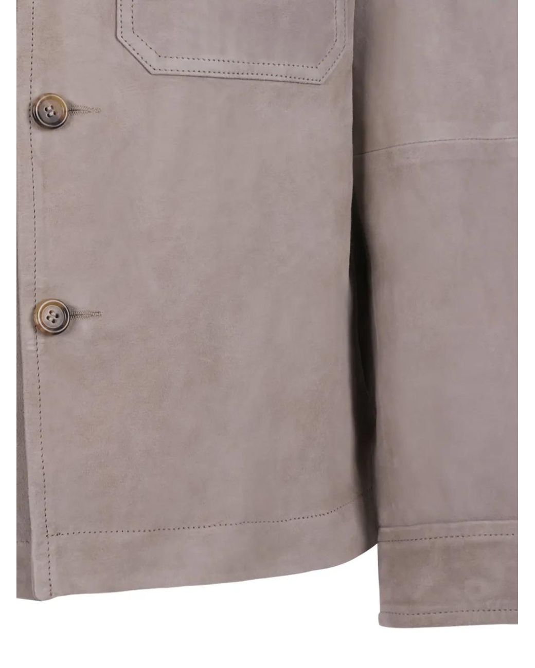 SELECTED Gray Veste En Daim À Boutonnière for men