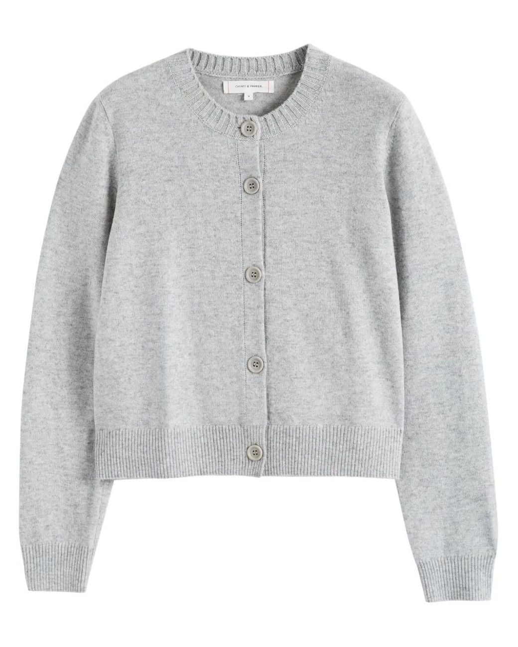 Chinti & Parker Gray Crew-Neck Cardigan