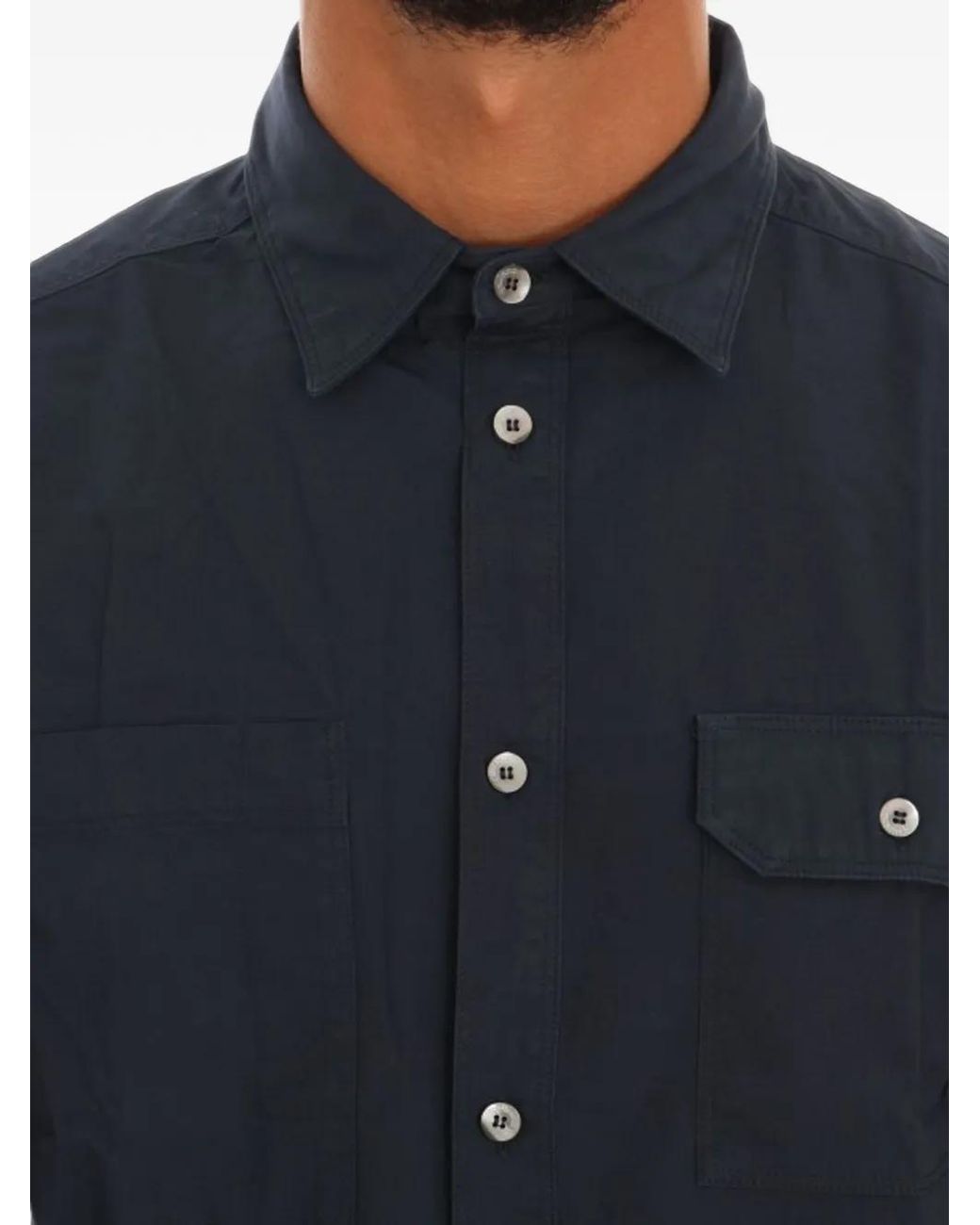 John Galliano Blue Chemise En Popeline for men