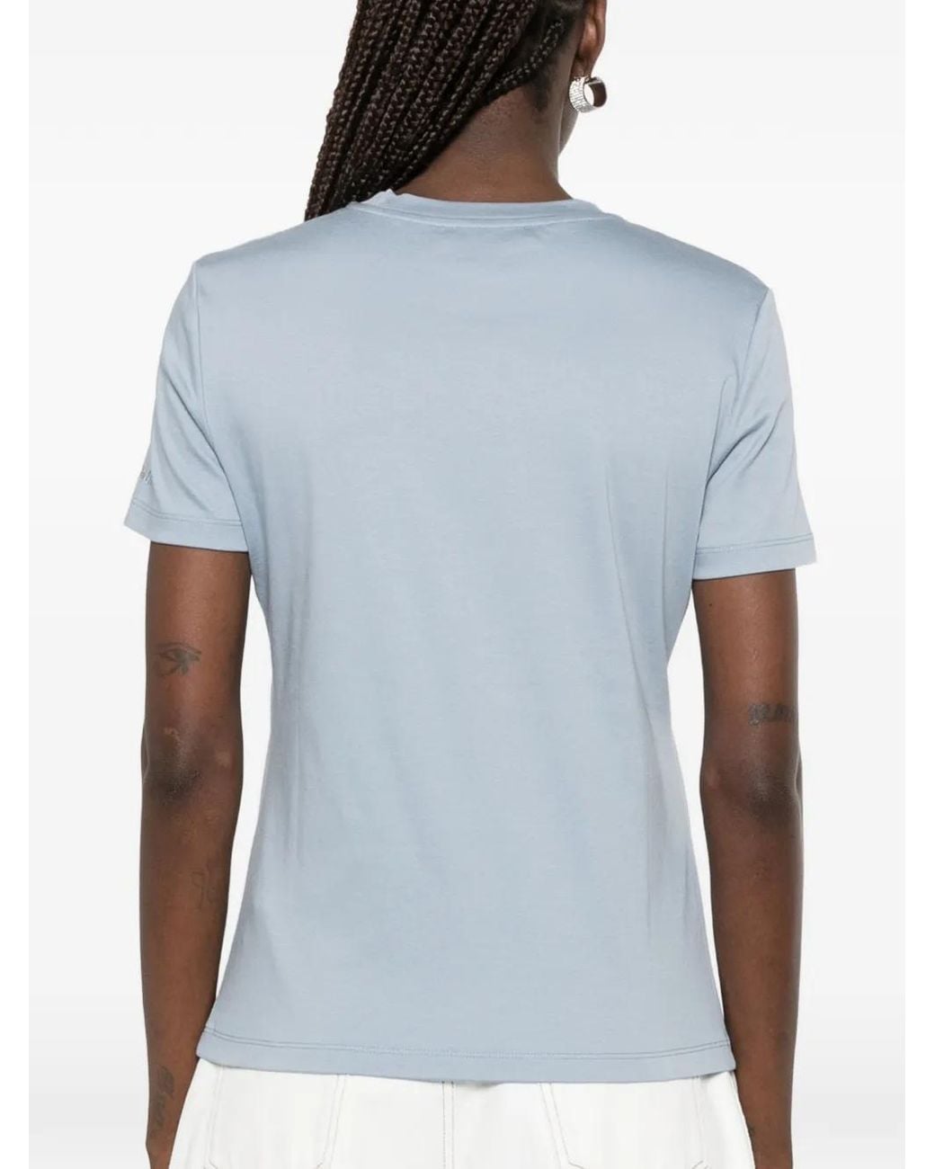 Max Mara Blue Madia Logo-Embroidered T-Shirt
