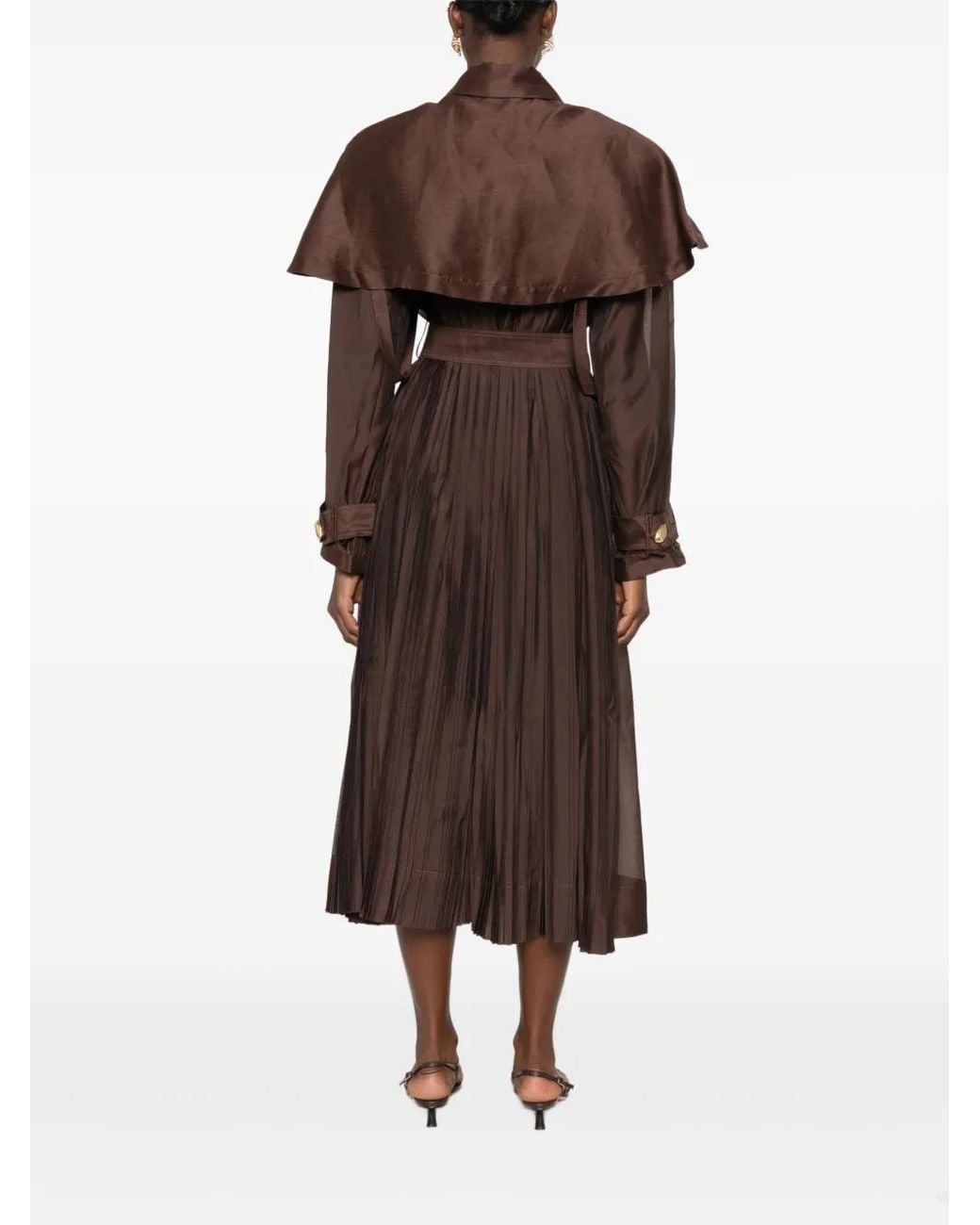 Aje. Brown Whisper Trench Coat