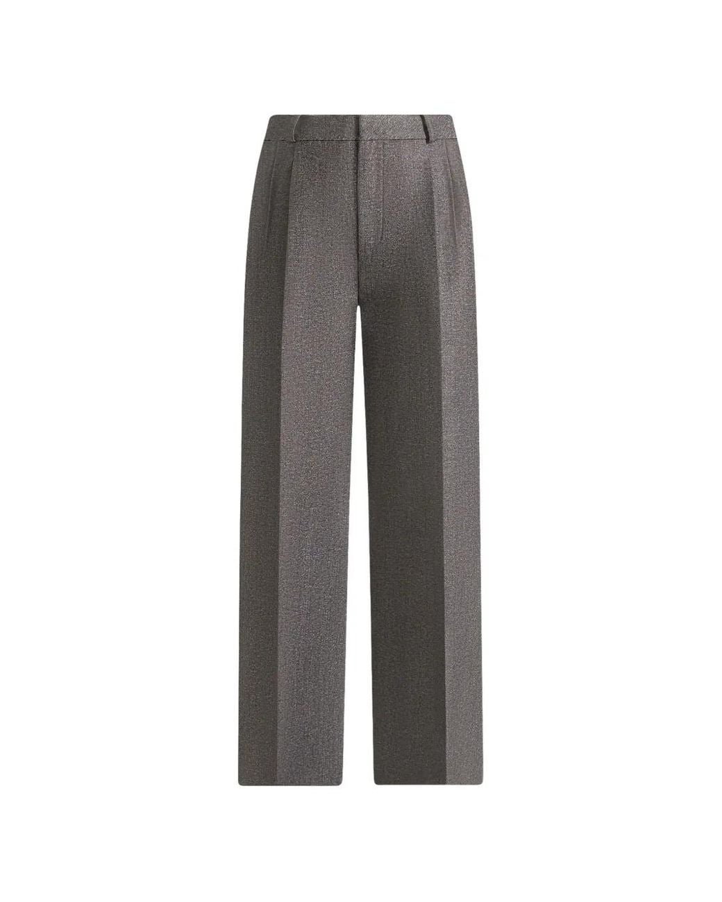 Manière De Voir Gray Julie Speckled Tailored Twin-Pleat Trousers