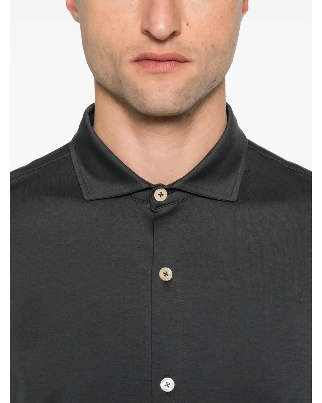 Camisa Con Botones Eleventy de hombre de color Black