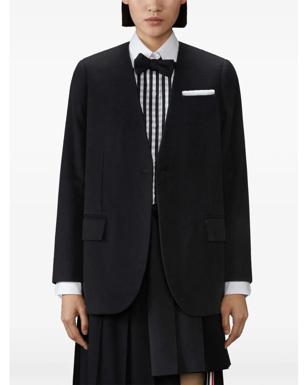 Thom Browne Black Cashmere Wool And Silk 2-In-1 Sportcoat