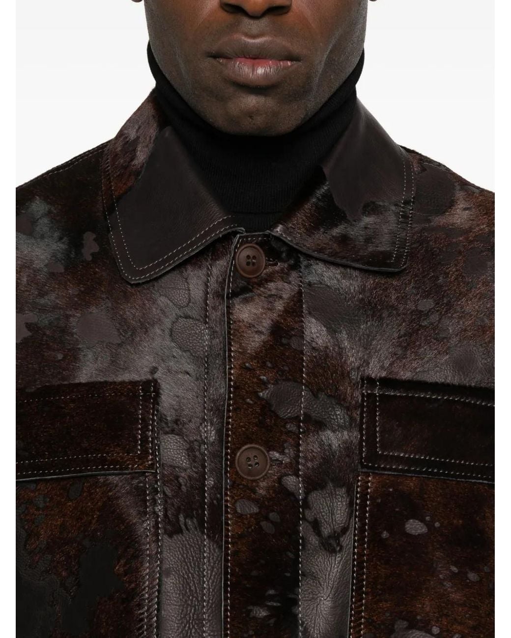 Salvatore Santoro Black Patch-Pocket Suede Jacket for men