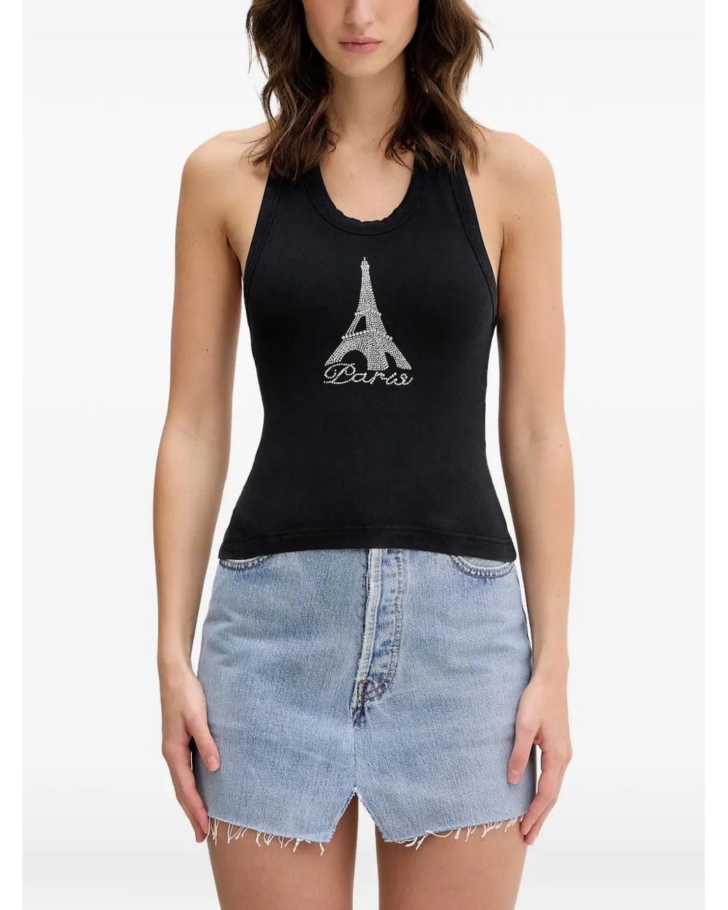 Vetements Blue Crystal-Embellished Tank Top