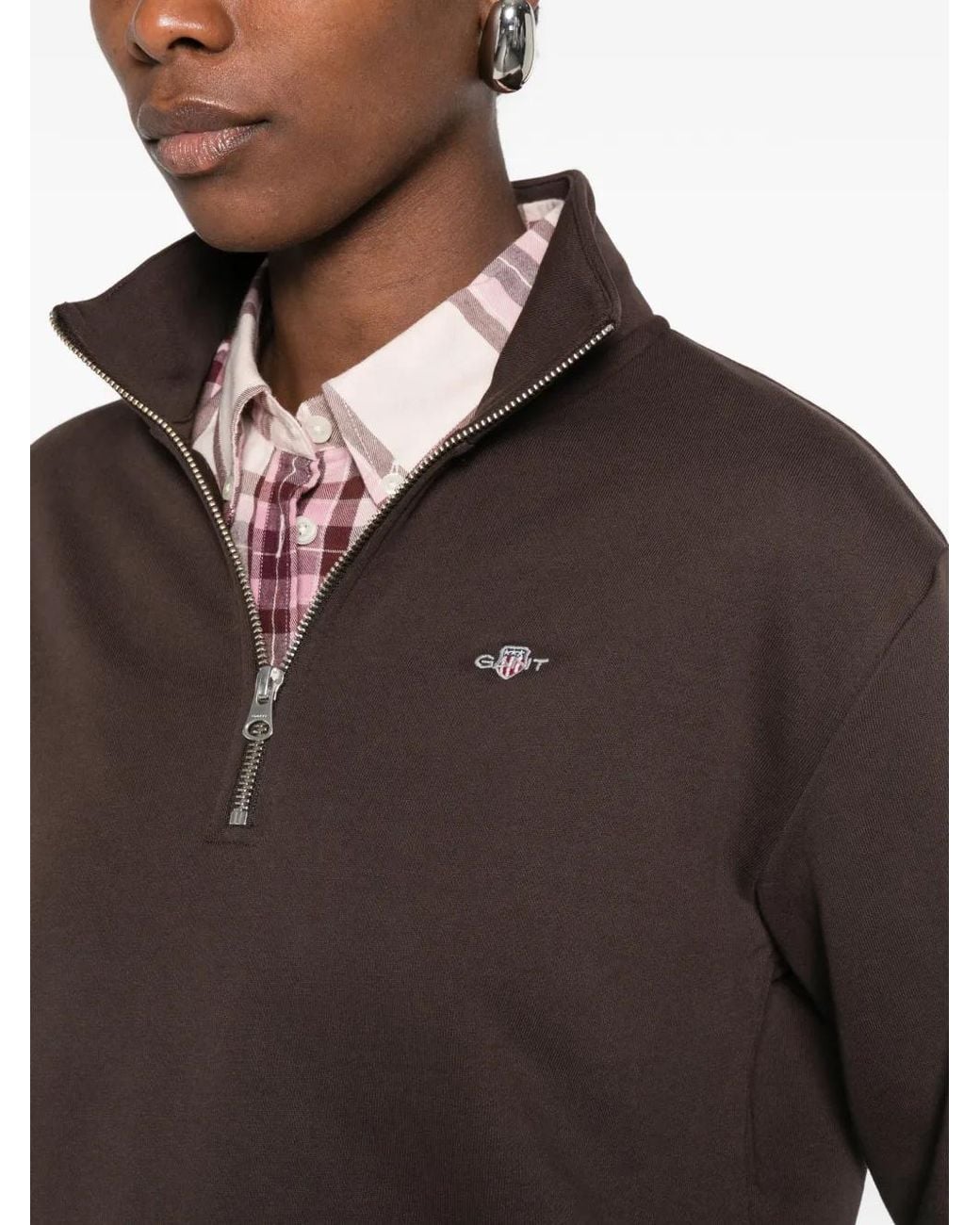 Gant Brown Shield Half-Zip Sweatshirt