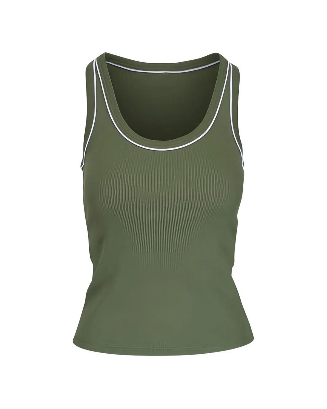 Veronica Beard Green Birke Ribbed Tank Top