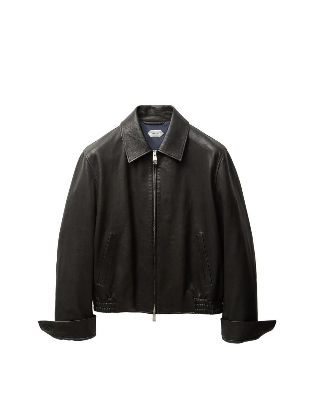 Versace Leren Jack in het Black voor heren