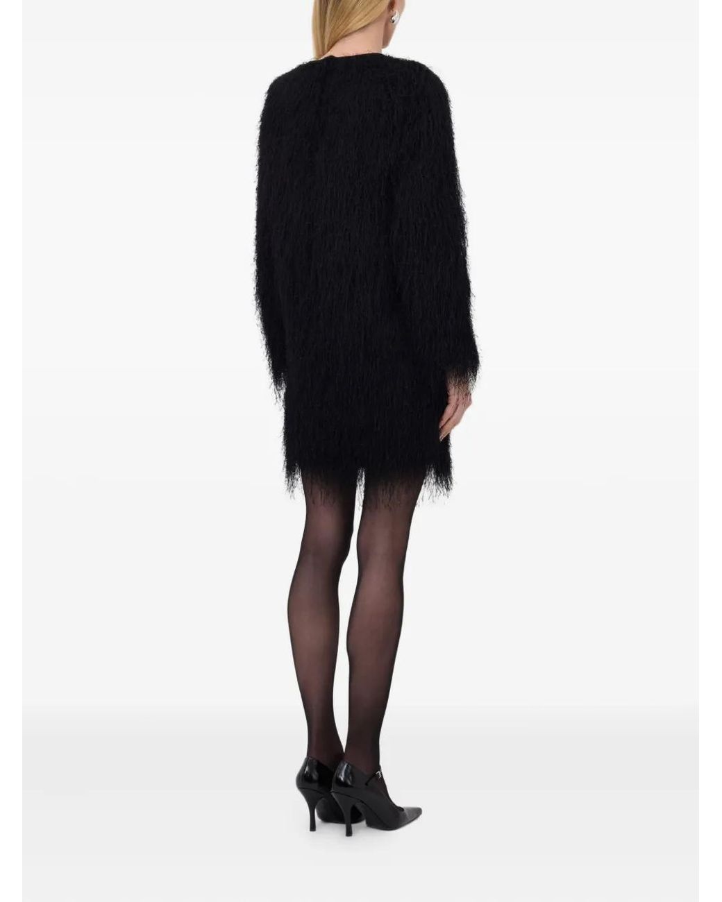 Loulou de Saison Black Fur Mini Dress