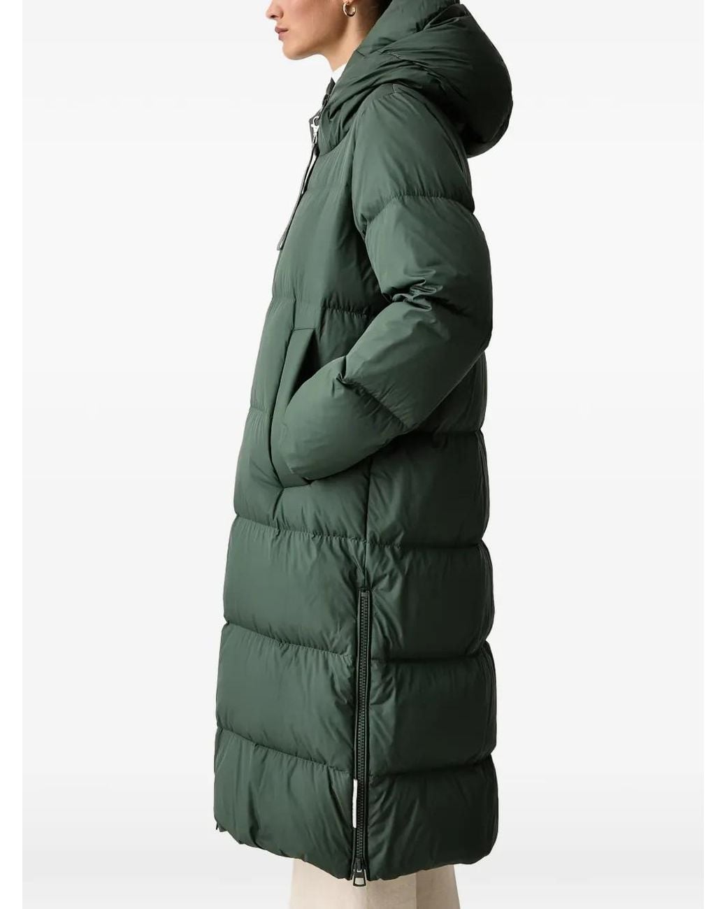 Marc O' Polo Green Quilted Hooded Oversized Coat