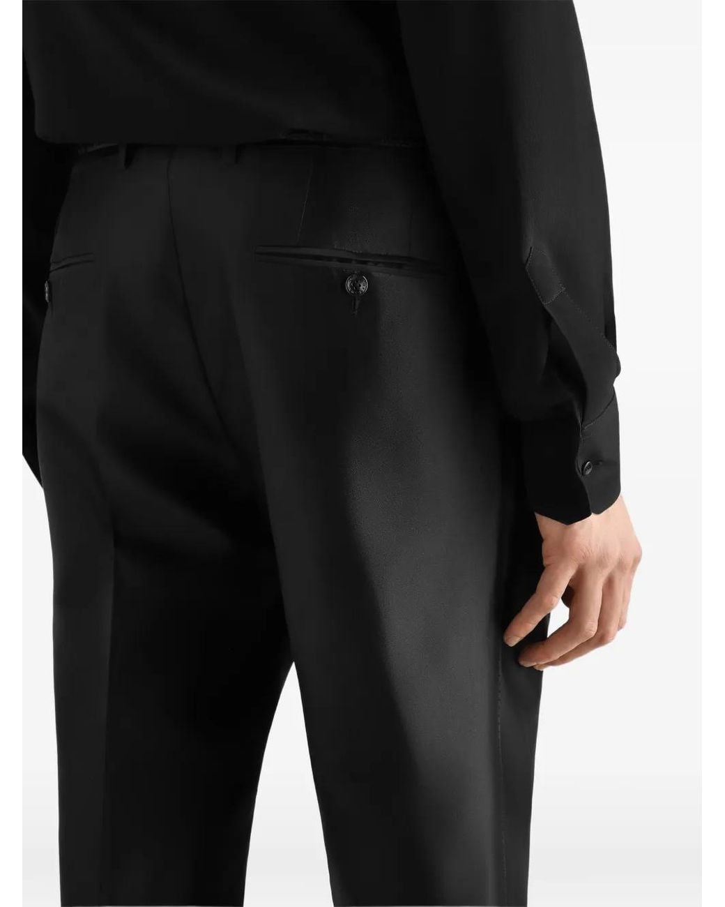 Dolce & Gabbana Black Exclusive Mikado Trousers for men
