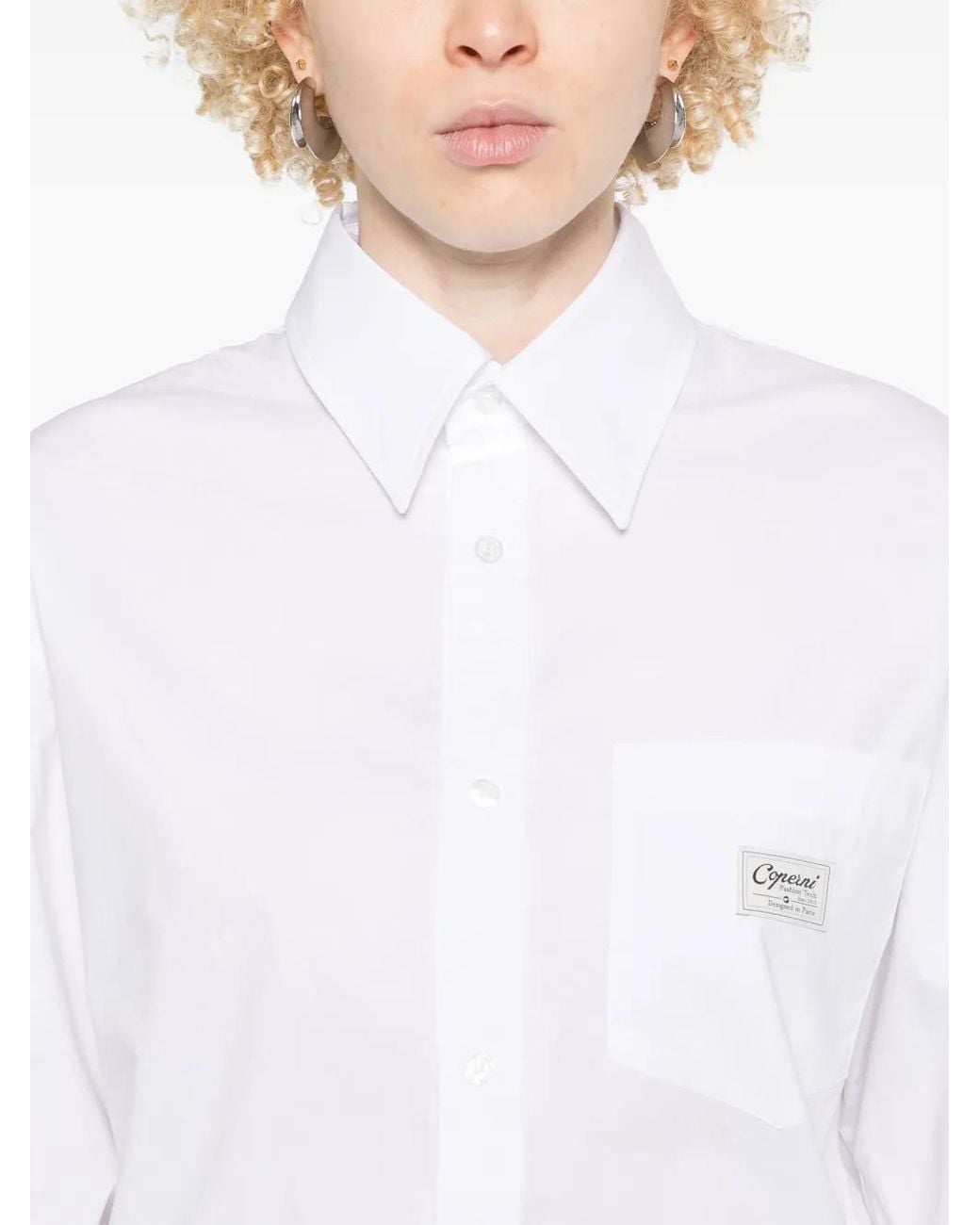 Coperni White Shirt-Style Bodysuit
