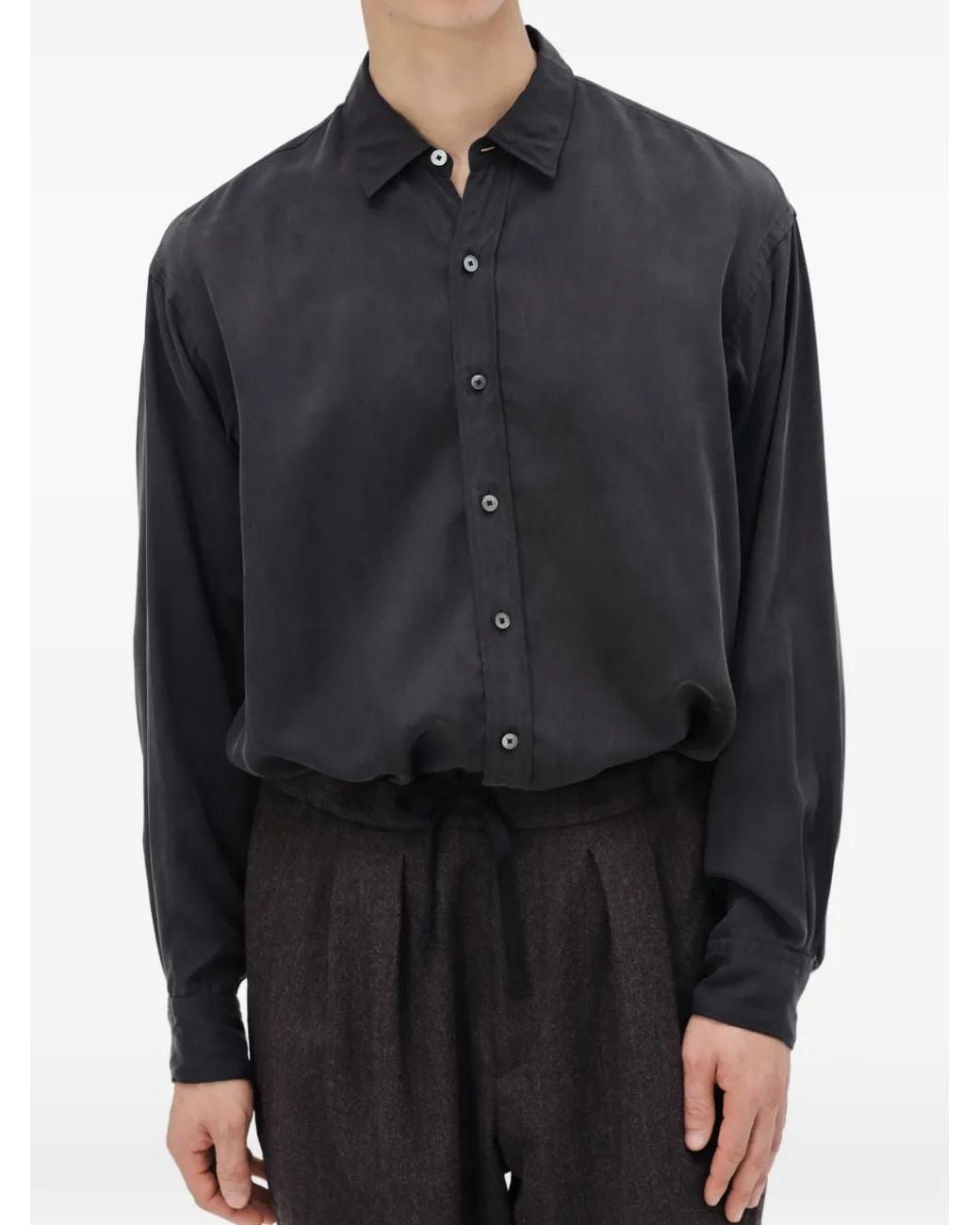 Kaptain Sunshine Gray Easy Pleated Drawstring Trousers for men
