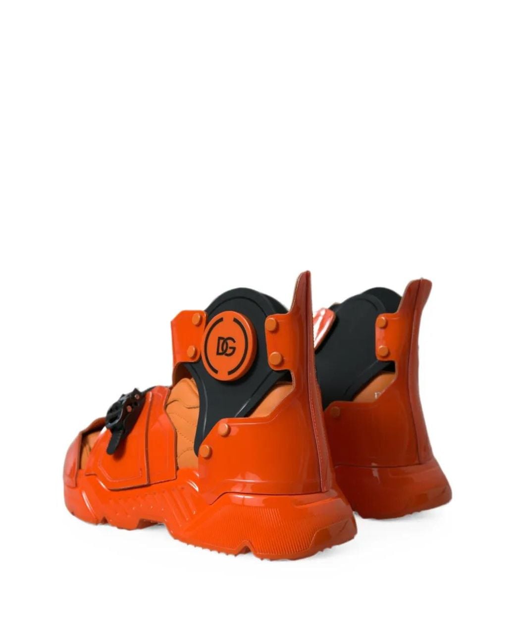 Dolce & Gabbana Orange Portofino Chunky High-Top Sneakers for men