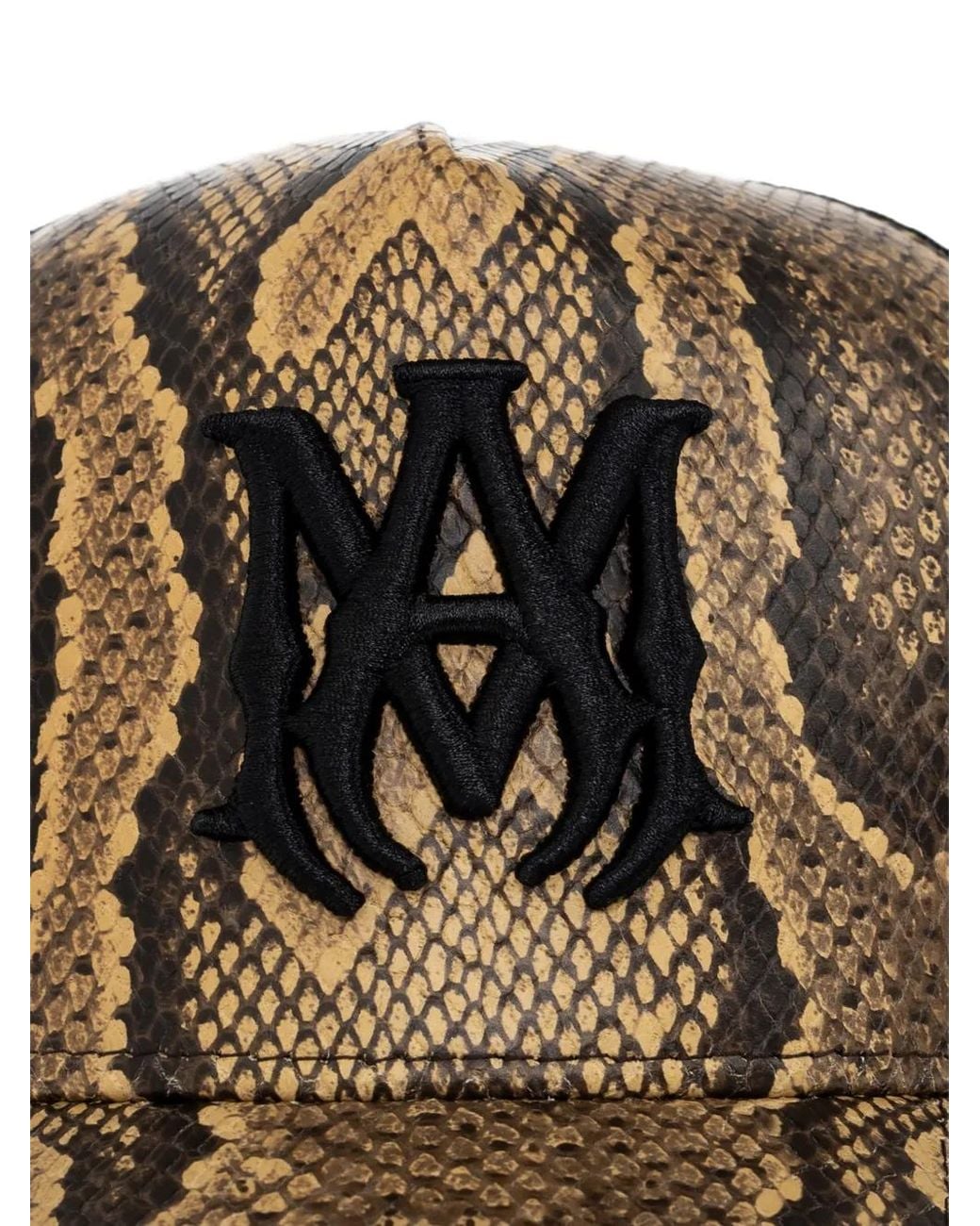 Amiri Brown Snake-Effect Logo-Patch Baseball Cap for men