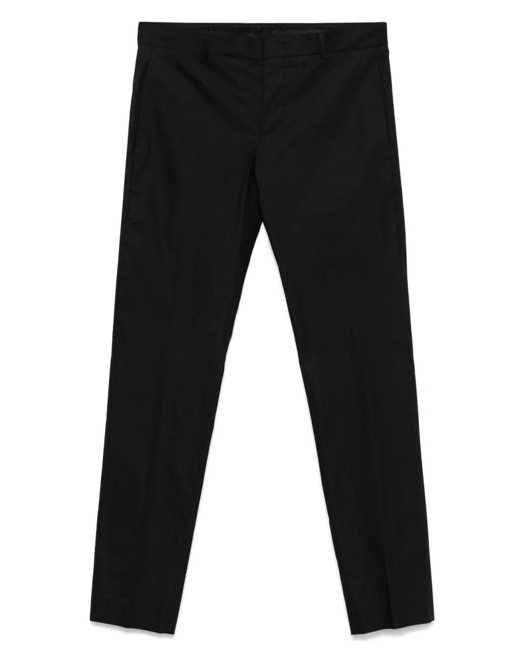 PT Torino Black Logo-Plaque Trousers for men