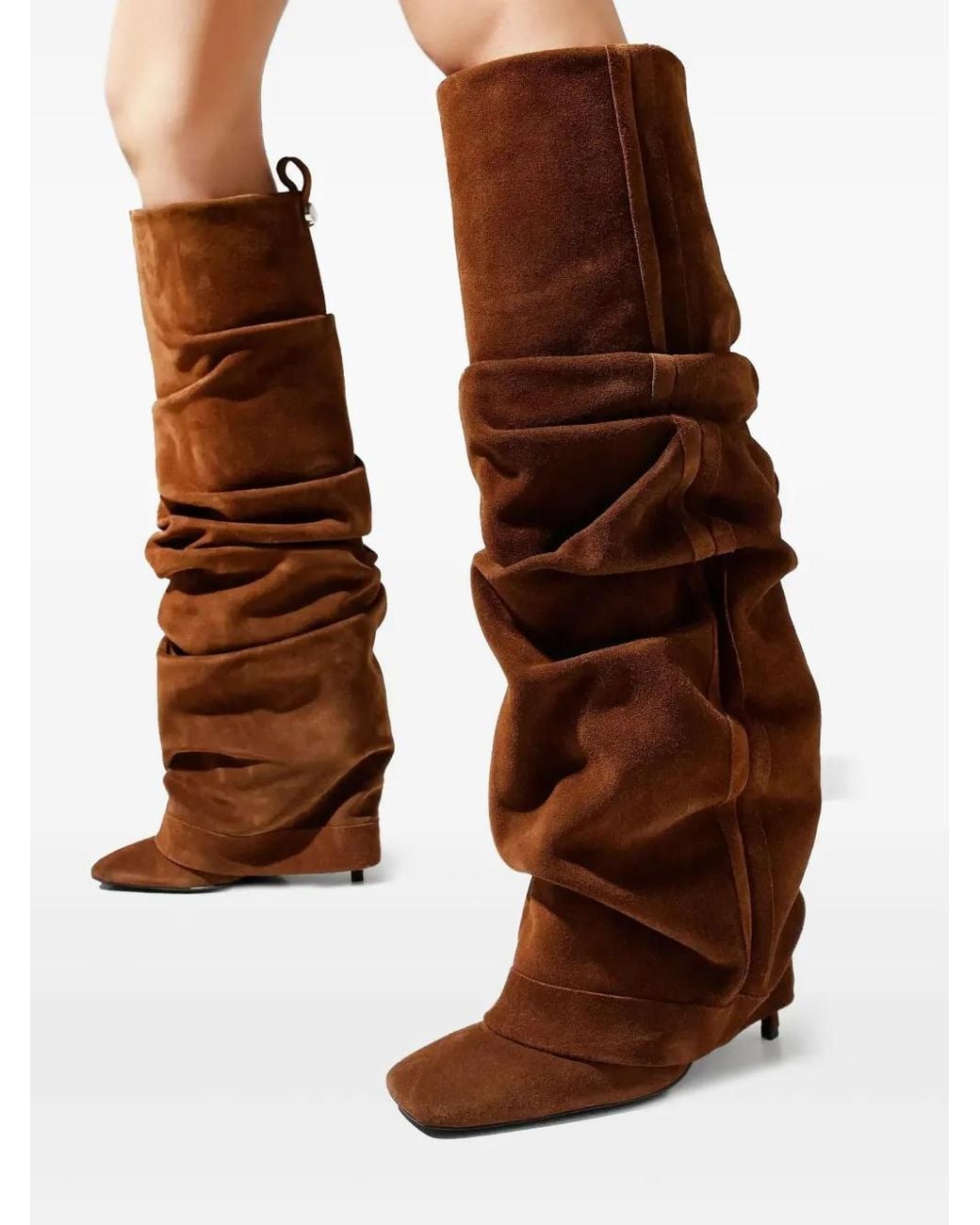 The Attico Brown 105Mm Rea Square Toe Boots