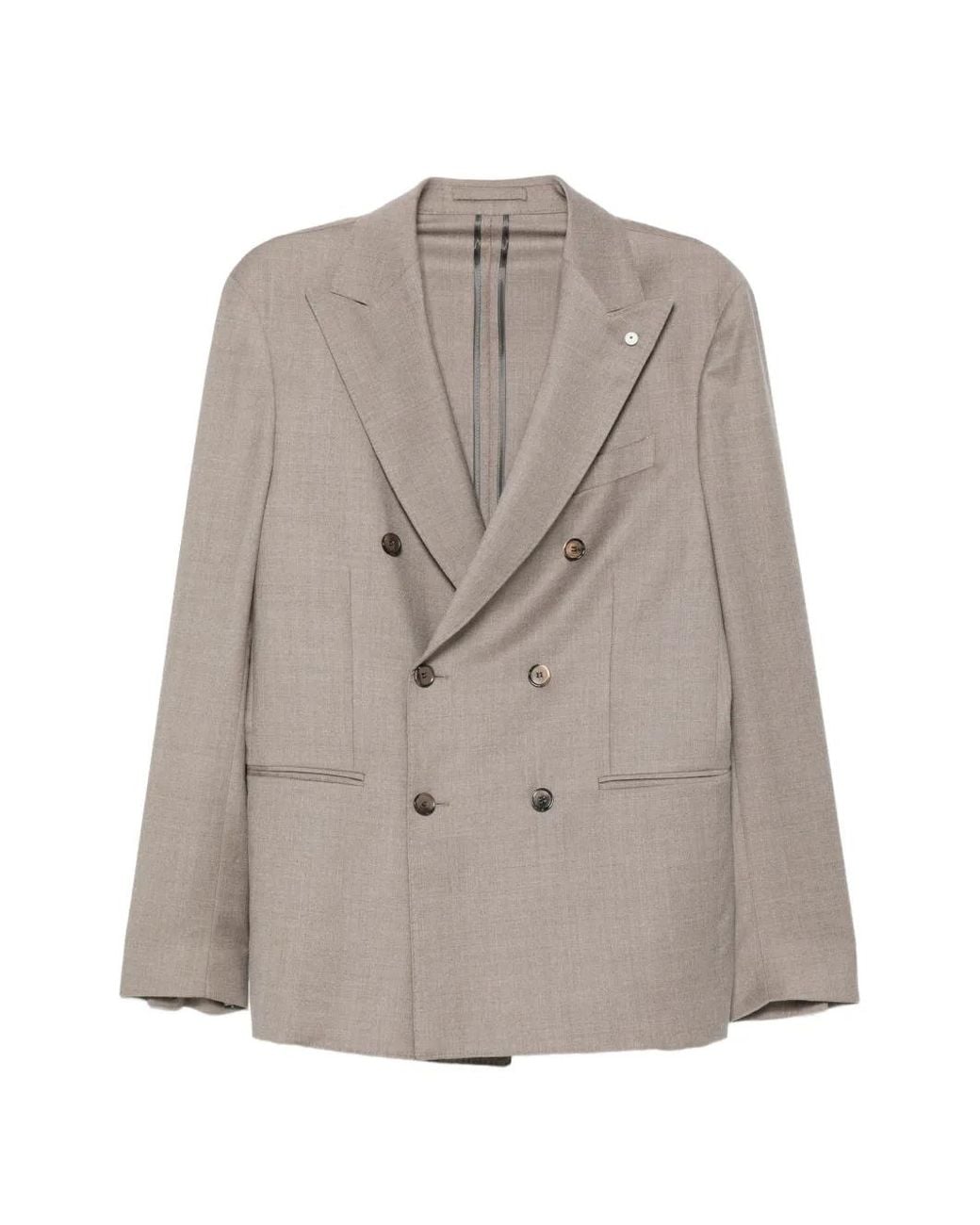 Luigi Bianchi Gray Double-Breasted Suit for men
