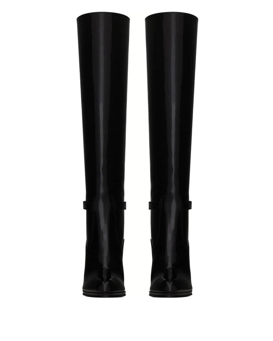 Saint Laurent Black Grained Leather Stiletto Ankle Boots