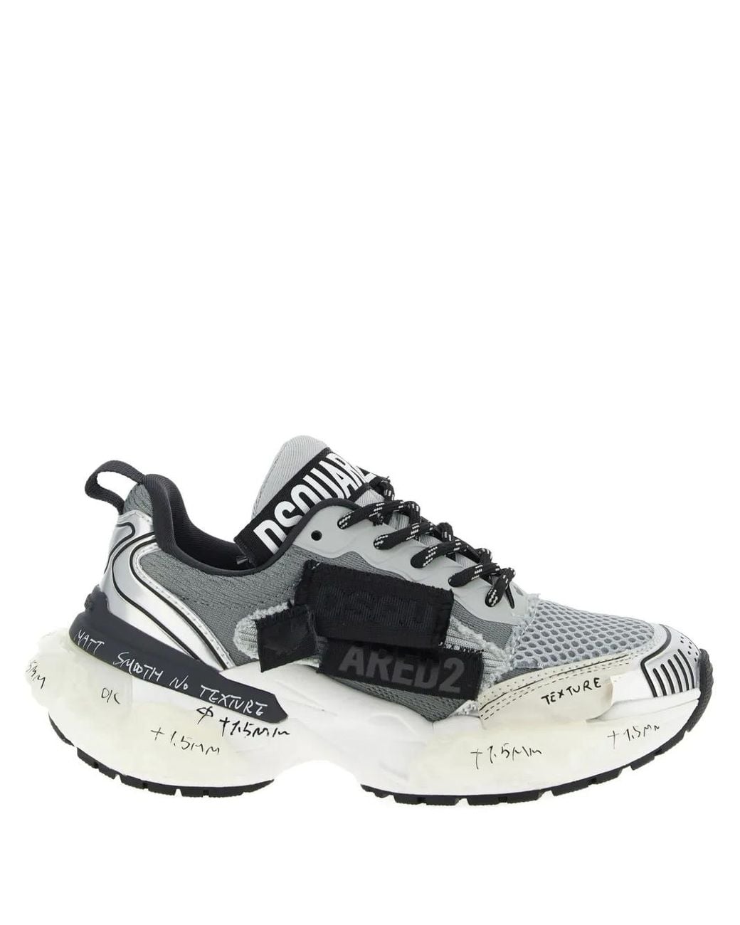 DSquared² White Faster Sneakers Mit Mesh-Einsätzen