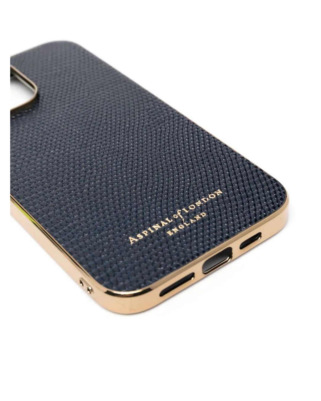 Aspinal Blue Iphone 14 Pro Leather Case for men