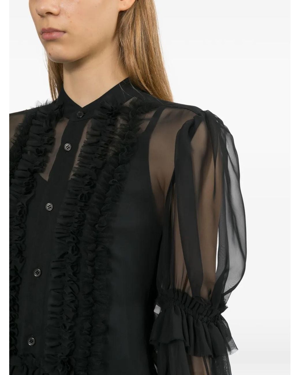 Noir Kei Ninomiya Black Ruffled Blouse