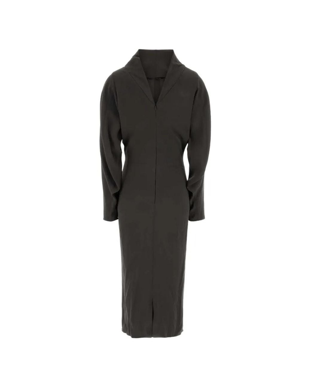 Giorgio Armani Black Stretch-Crepe V-Back Midi Dress