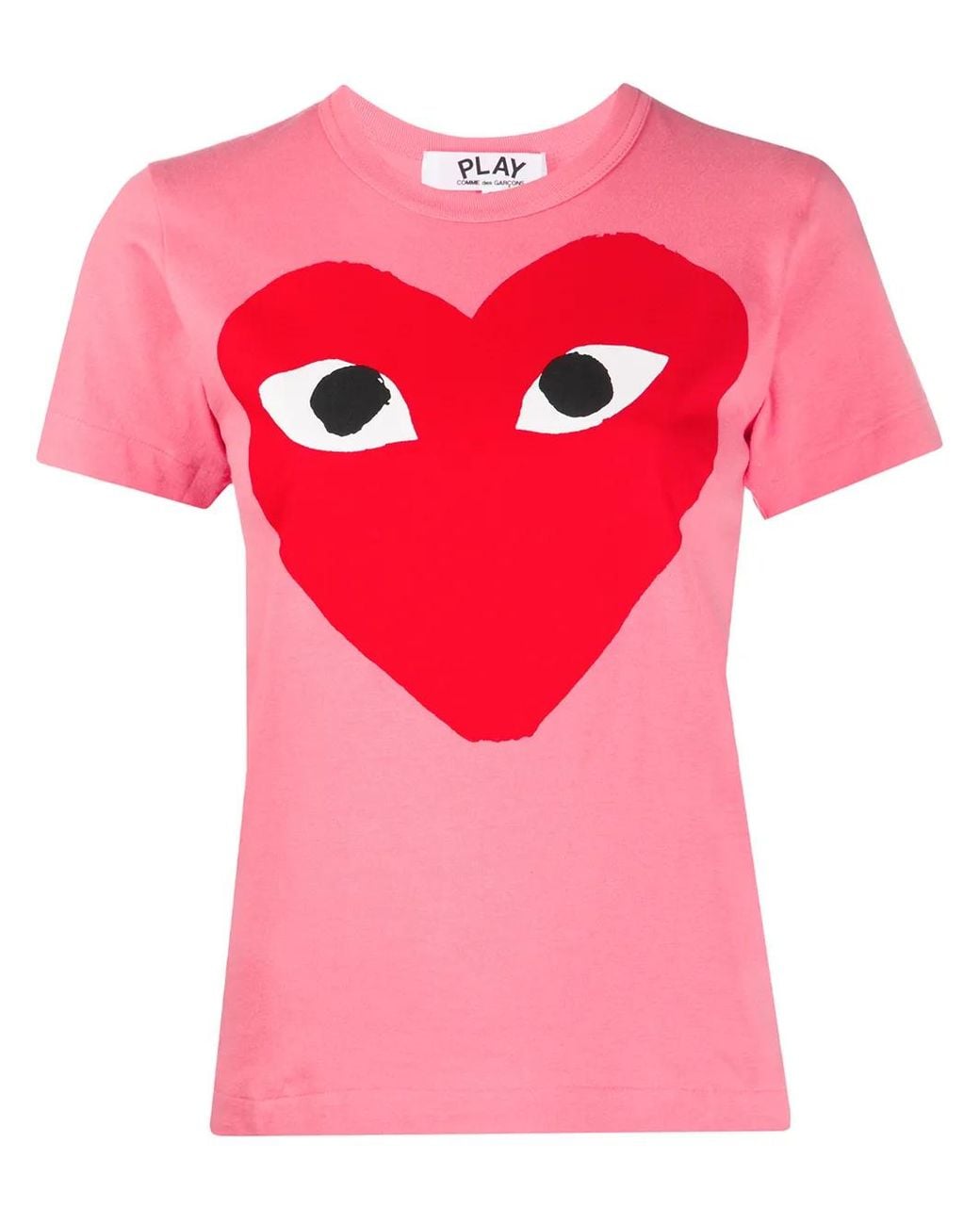 COMME DES GARÇONS PLAY Pink Heart Print Round Neck T-Shirt