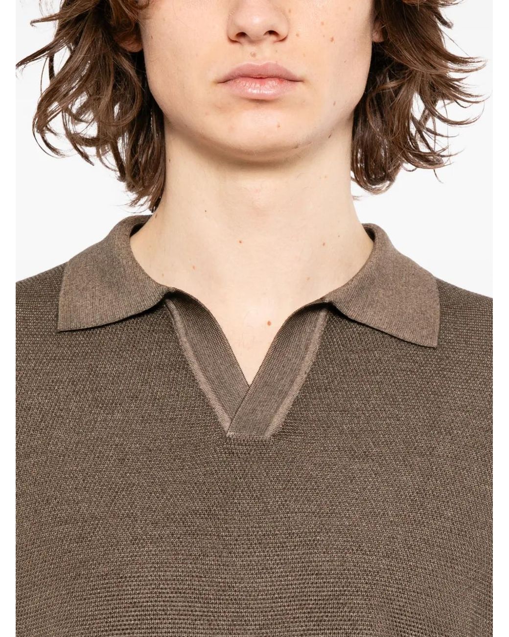 Canali Gray Knitted Top for men
