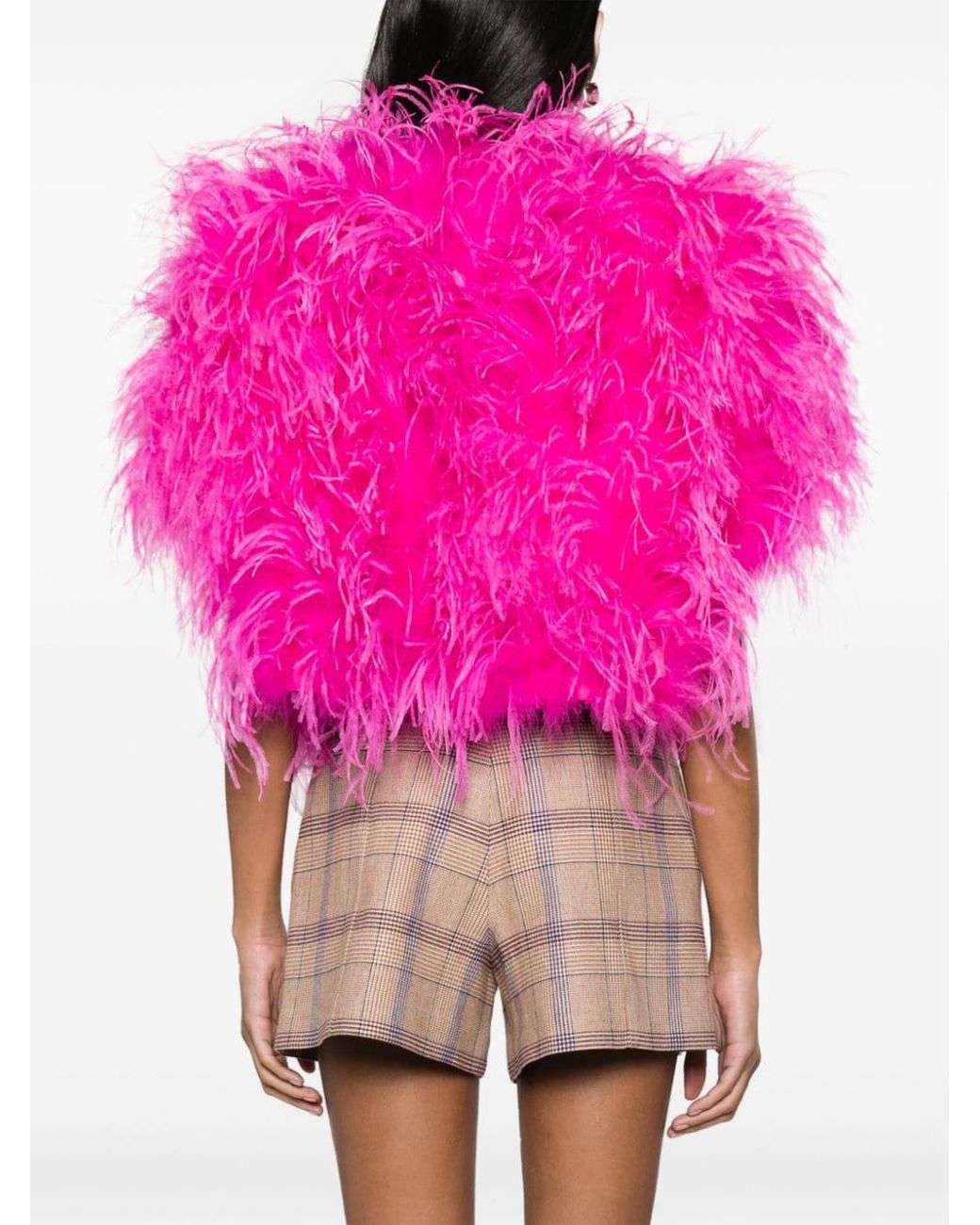 Pink ostrich feather jacket hot sale