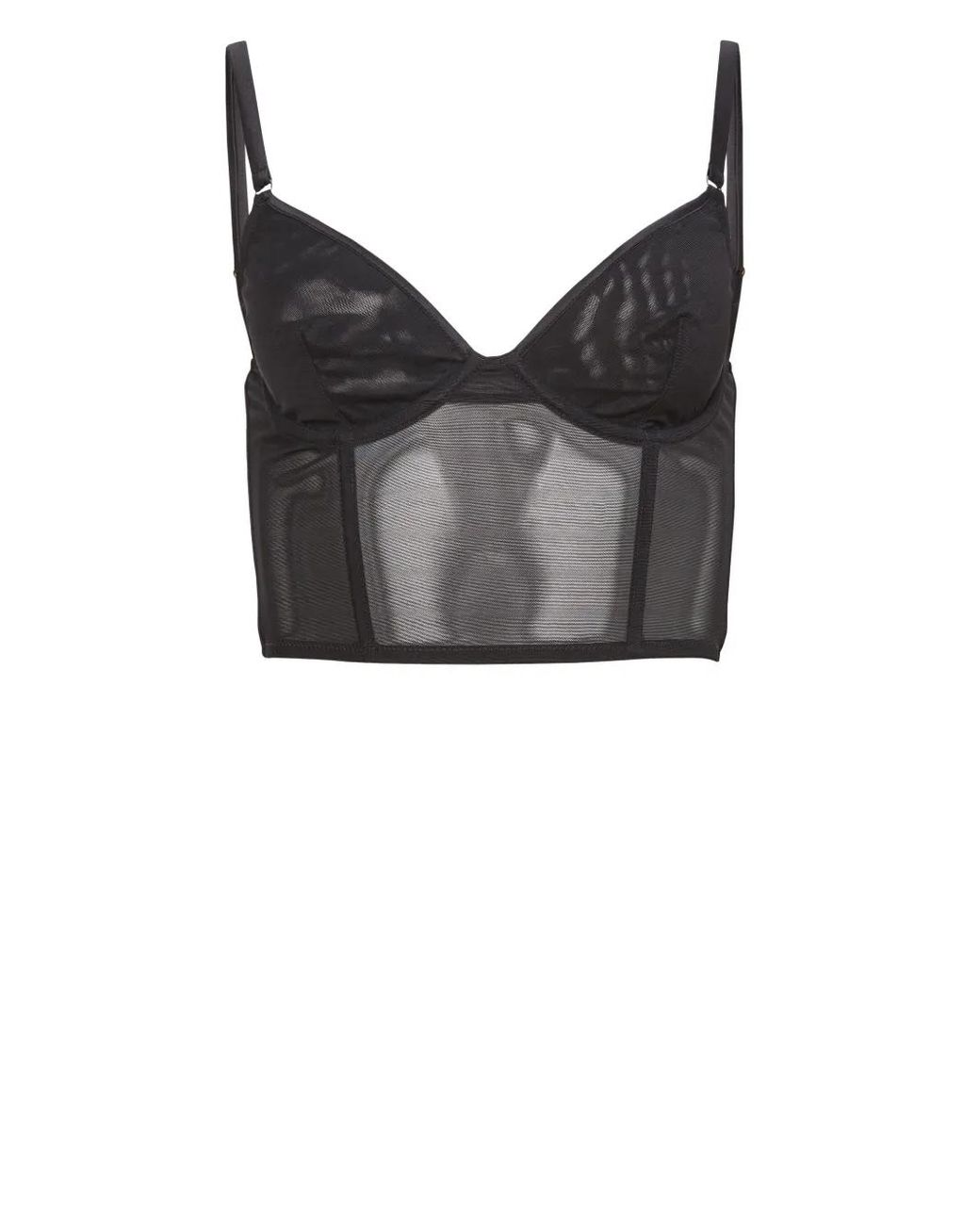 Fleur du Mal Black Longline Mesh Bustier
