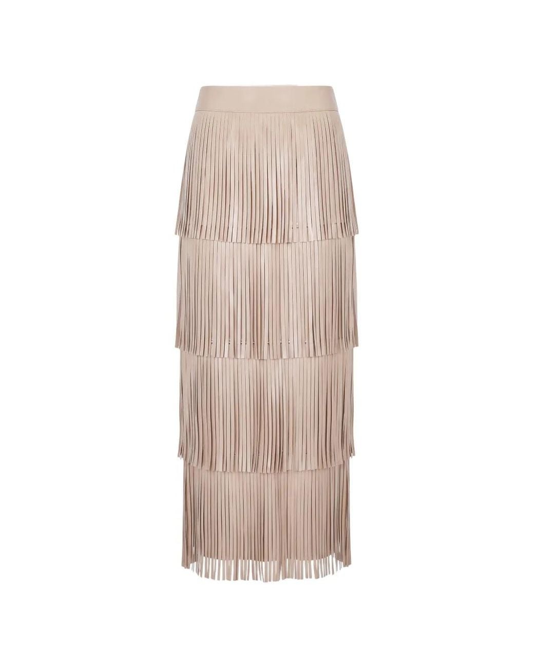 Simon Miller Natural Za Za Fringed Maxi Skirt