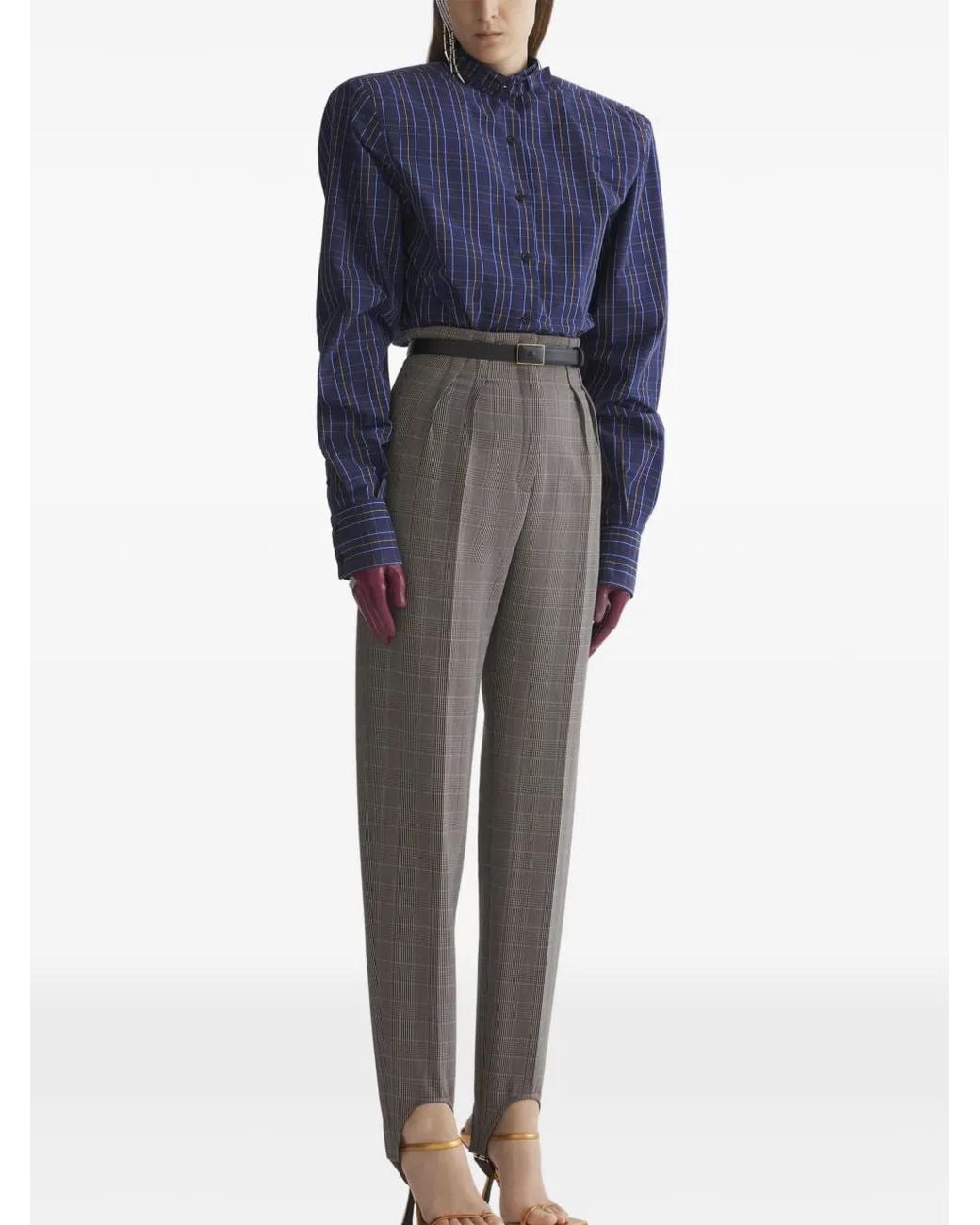 Mugler Blue Padded Shoulders Shirt