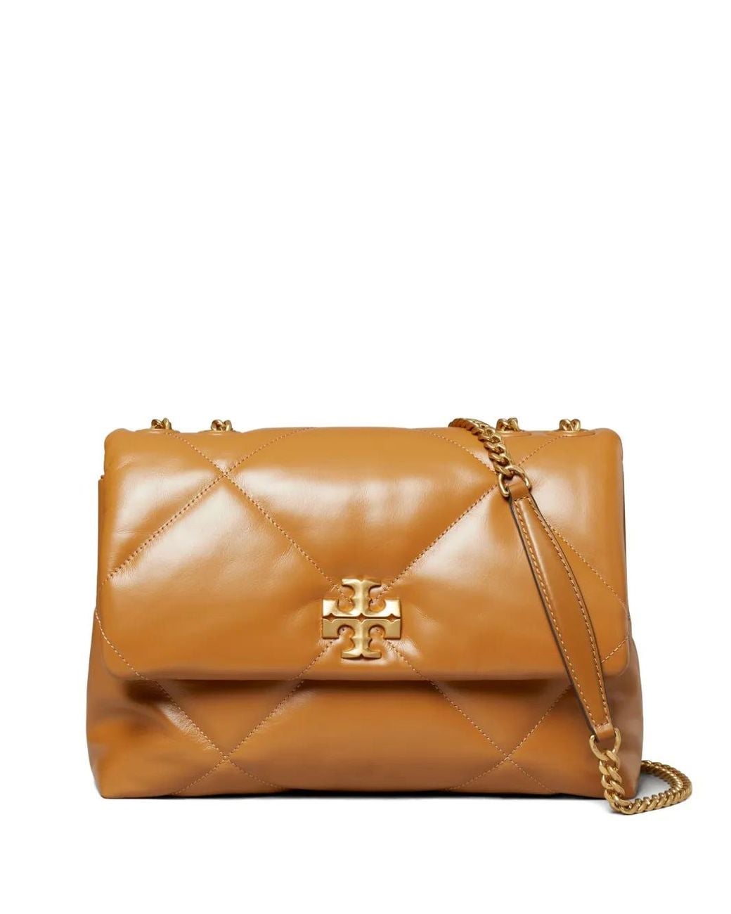 Tory Burch Brown Kira Diamond-Quilted Convertible Shoulder Bag