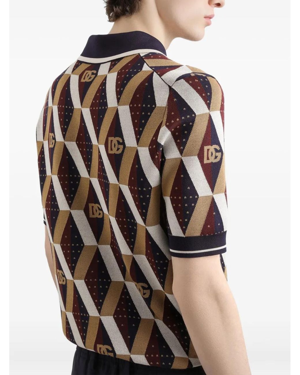 Dolce & Gabbana Black Stretch-Silk Polo Shirt for men