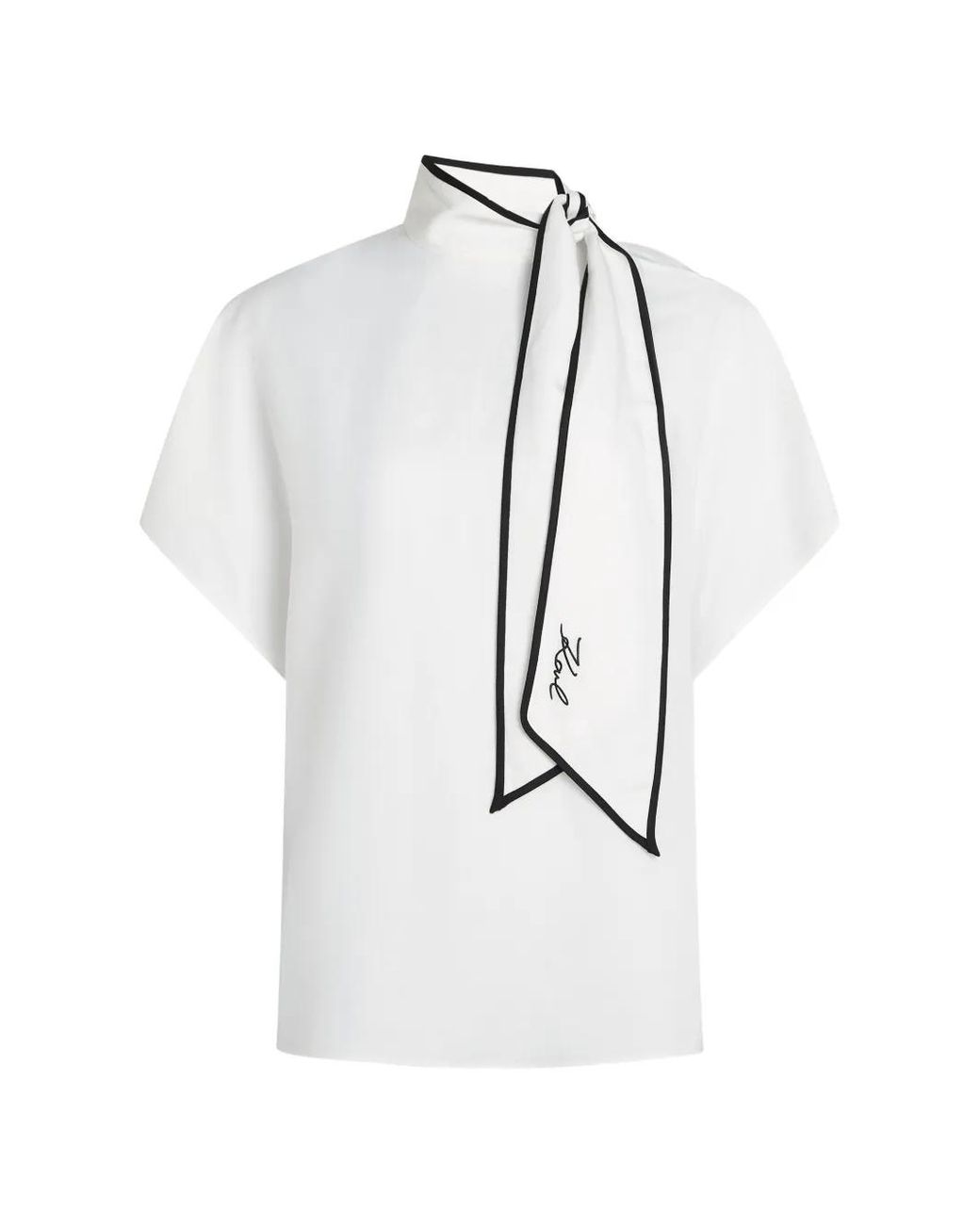 Karl Lagerfeld White Blouse À Manches Courtes